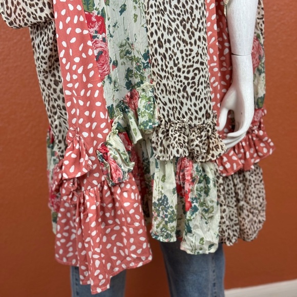 Umgee Floral  Animal Print Open Front Kimono Size S/M. E89 - Picture 5 of 15